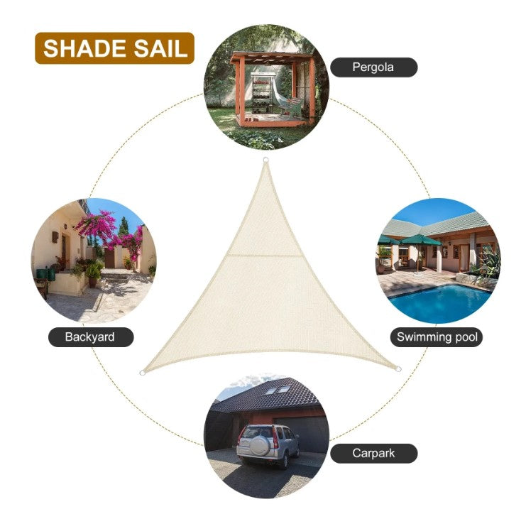 Triangle sunshade, waterproof candle, outdoor water garden, courtyard, party, sunshade, beach camping pool, sunshade