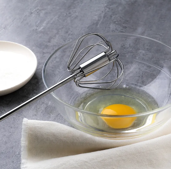 Hand Pressure Semi-automatic Egg Beater Stainless Steel Kitchen Accessories Tools Self Turning Cream Utensils Whisk Manual Mixer