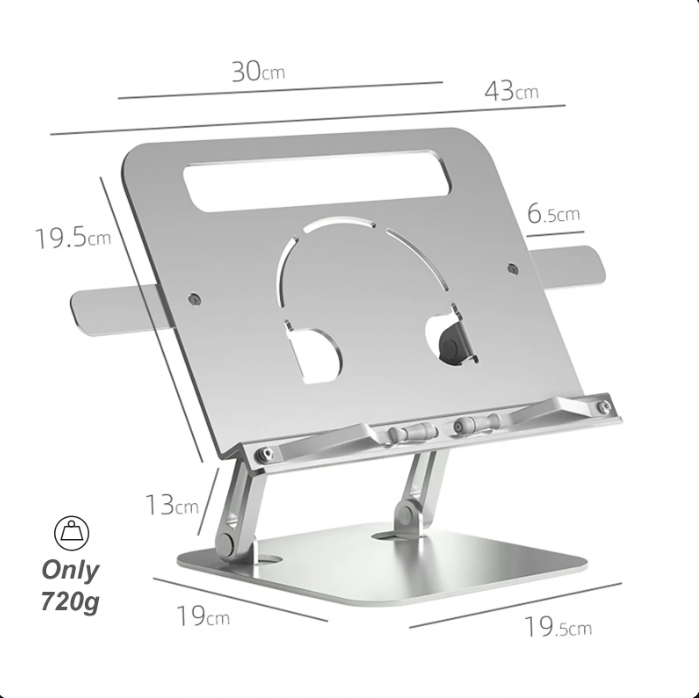 Adjustable Aluminum Book Stand Multi Heights Angles Cookbook Bracket Desk Reading Holder for Office Kitchen School Laptop Tablet