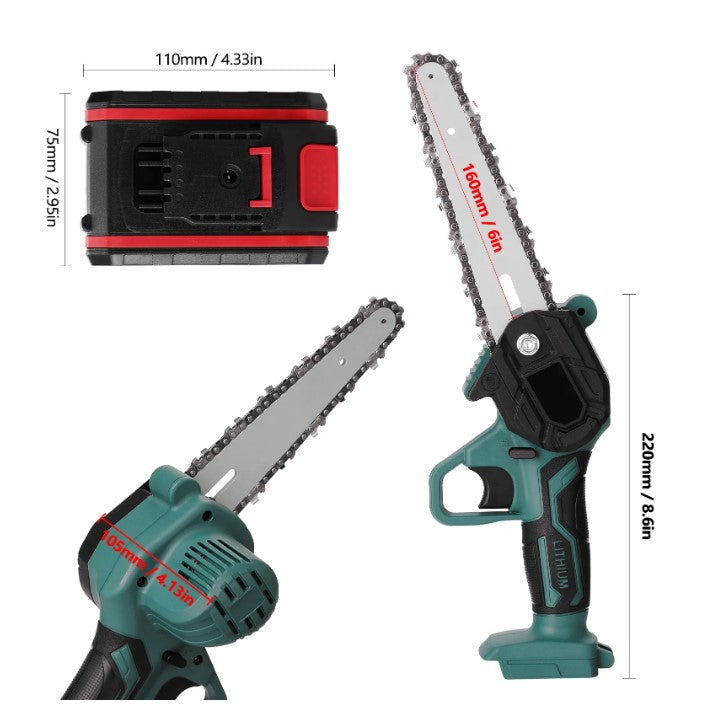 Portable Electric Pruning Saw Rechargeable Small Electric Saws Woodworking One-handed Electric Saw Garden Logging Mini Chain Saw