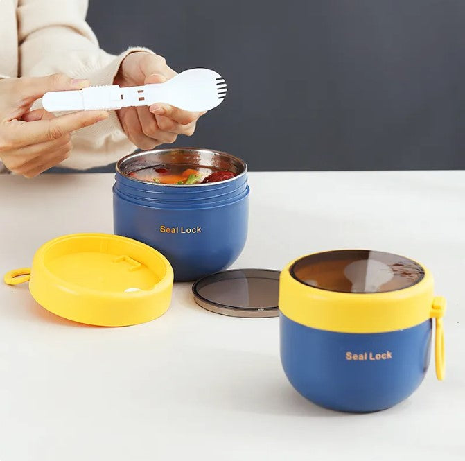 Mini Thermal Lunch Box Food Container with Spoon Stainless Steel Vaccum Cup Soup Cup Insulated Lunch Box taza desayuno portatil